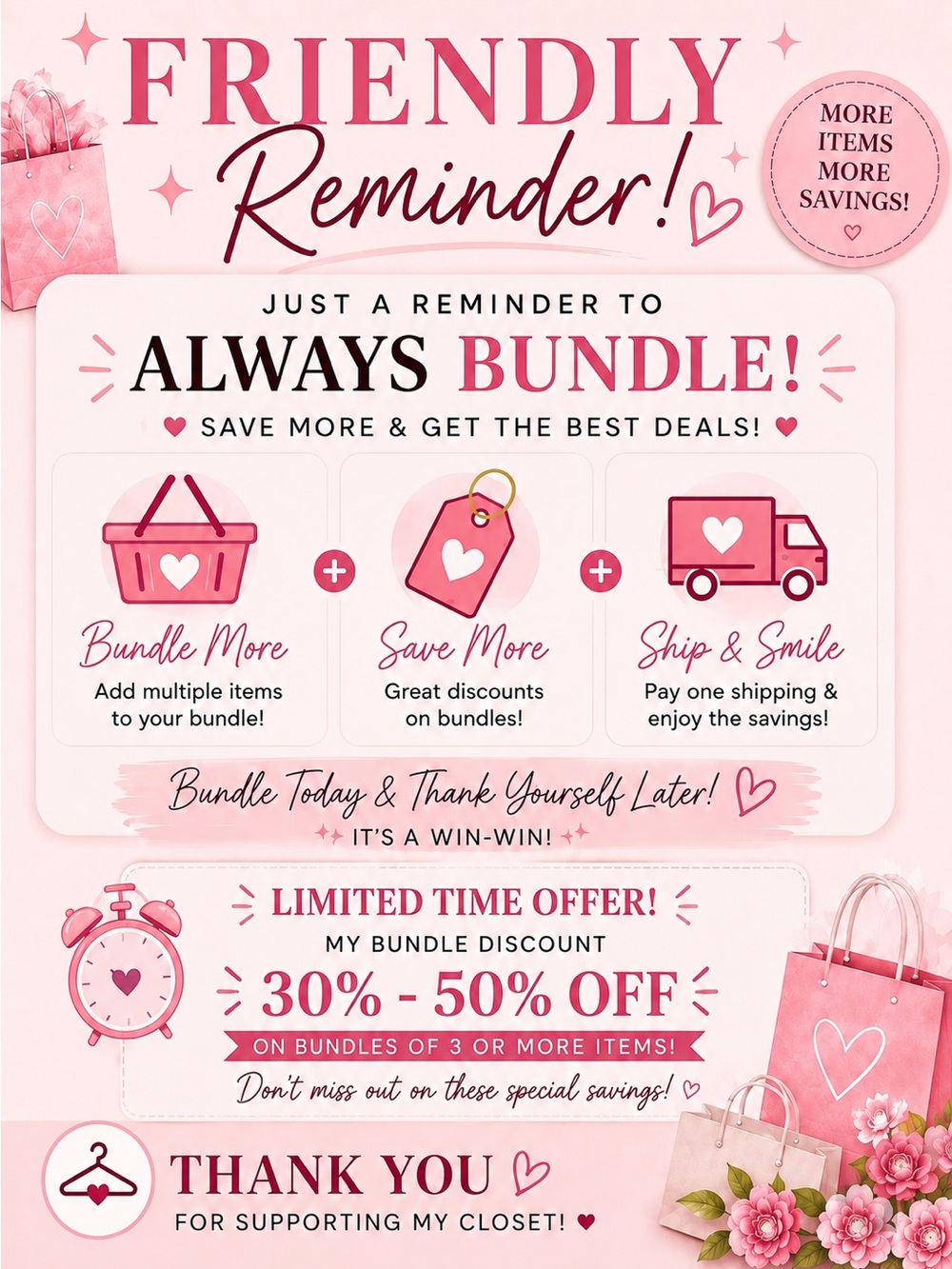 💕 FRIENDLY REMINDER TO ALWAYS BUNDLE! 💕